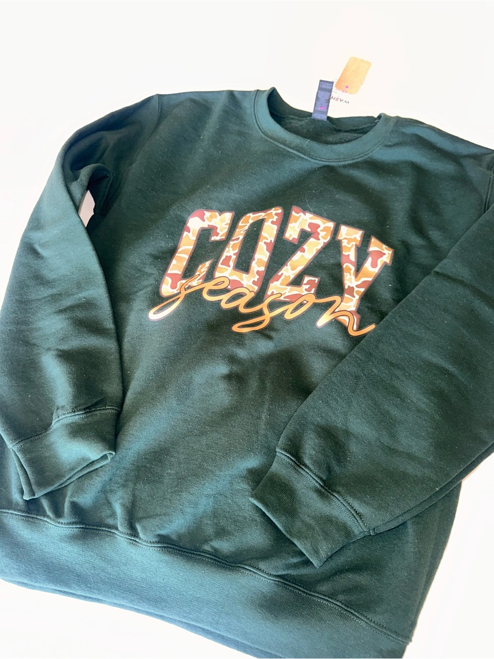 Cozy Season Forest Green Graphic Crewneck Sweatshirt